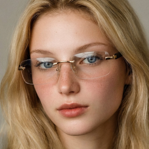 Oversized Rimless Square Transition Lens Sunglasses