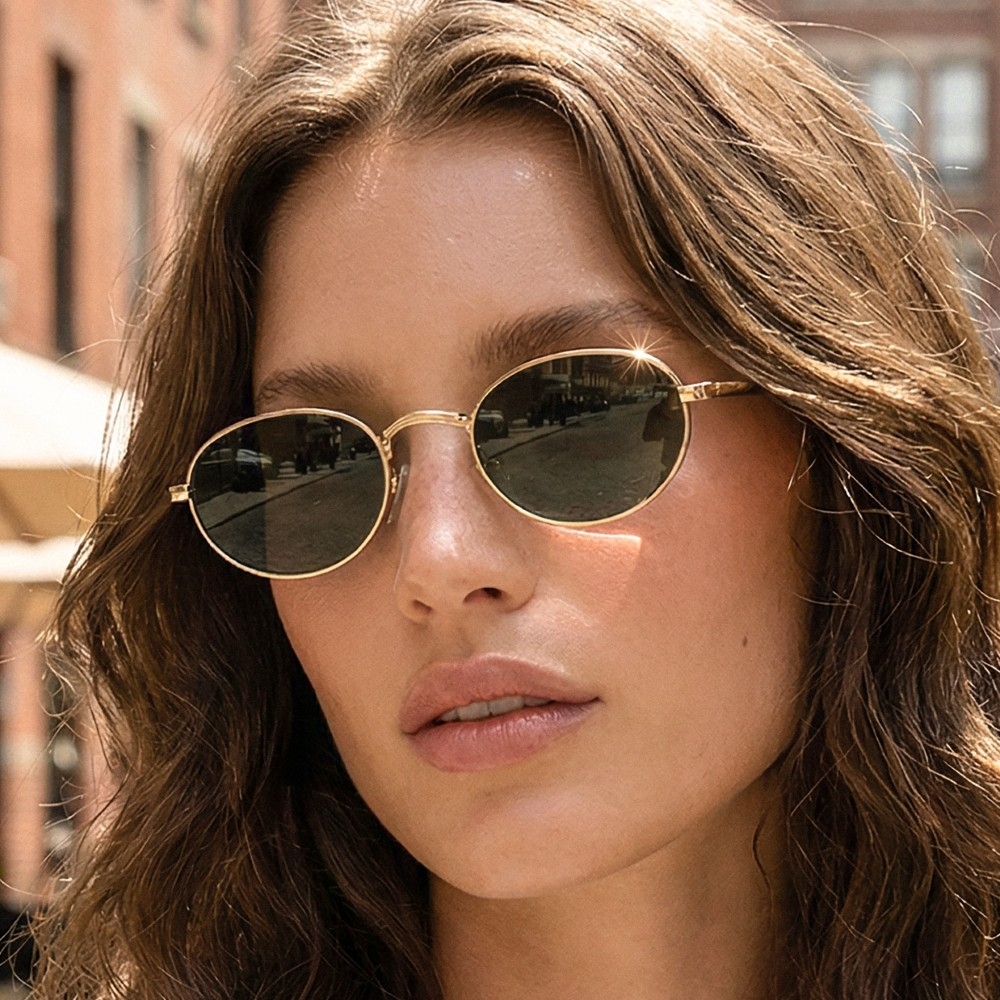 Classic Oval Metal Frame Sunglasses