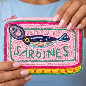 Beaded Sardines Tin Novelty Coin Pouch