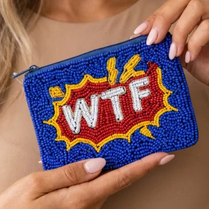 Wtf Comic Burst Beaded Coin Pouch