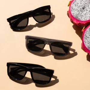 Matte Square Frame Sunglasses With Smoke Lens
