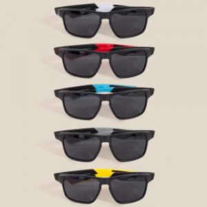 Two Tone Frame Polarized Curved Lens Sunglasses Set