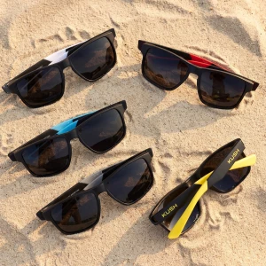 Two Tone Temple Square Sport Sunglasses