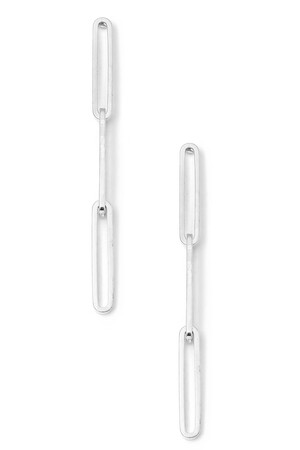 Thin Long Oval Dangle Earrings