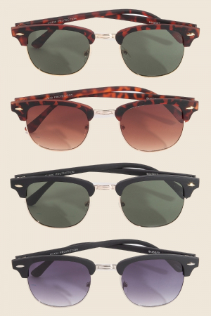 Half Frame Square Sunglasses Set