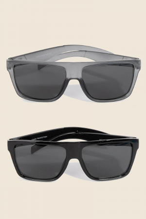 Large Matte Square Frame Sunglasses Set