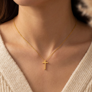 Gold Dipped Cross Pendant Necklace