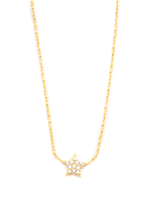 CZ Studded Star Charm Necklace