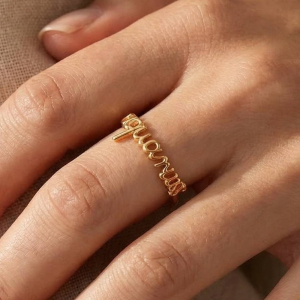 Aquarius Handwritten Zodiac Ring