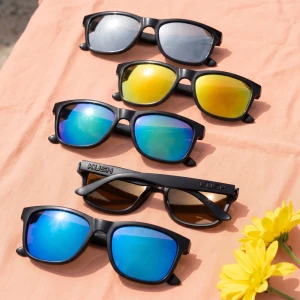 Flat Top Sunglasses With Flash Mirror Lens