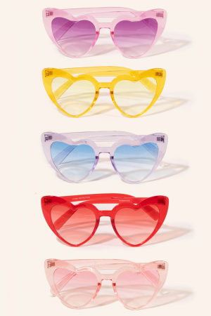 Tortoise Heart Frame Sunglasses Set