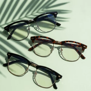 Browline Half Rim Blue Light Glasses