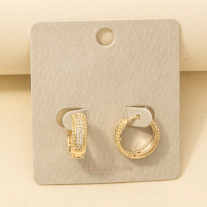 Intricate Pattern Wide Hinge Hoop Earrings