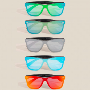 One Piece Square Lens Sunglasses Set