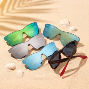 Single Lens Flat Front Mirror Sunglasses