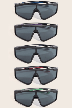 Sporty Shield Lens Sunglasses Set