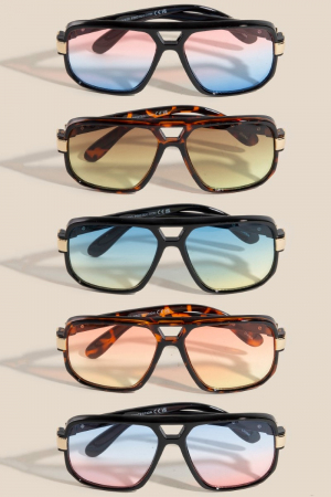 Colorized Lens Tortoise Sunglasses Set