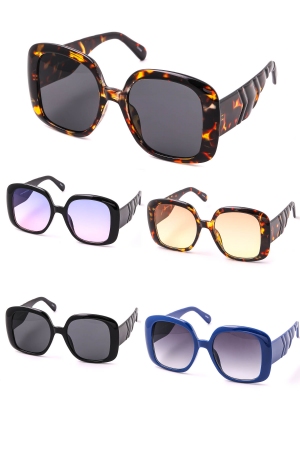 Assorted Tortoise Square Fashion Sunglasses Set