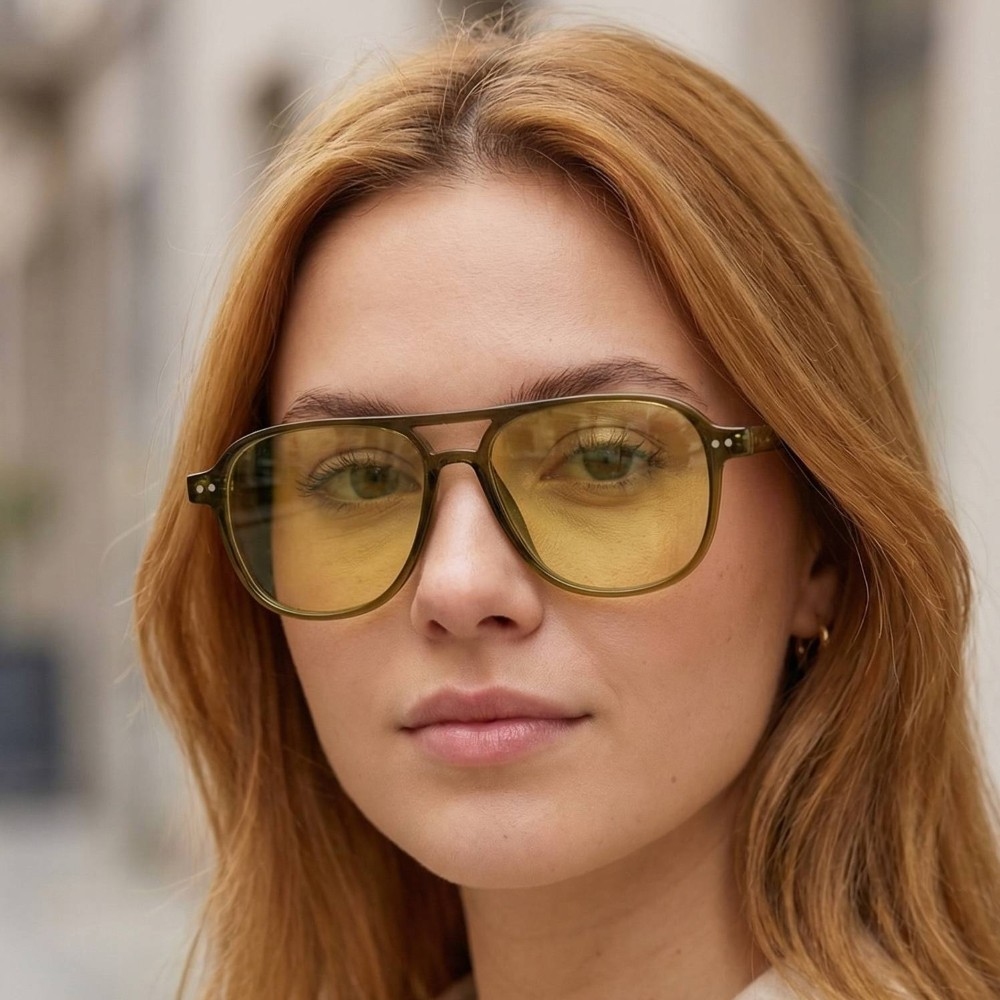 Resin Aviator Frame Sunglasses Set