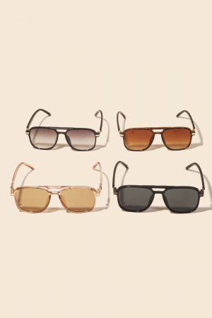 Acetate Double Bridge Aviator Sunglasses