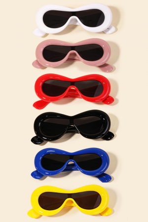 Trendy Thick Frame Aceate Sunglasses Set