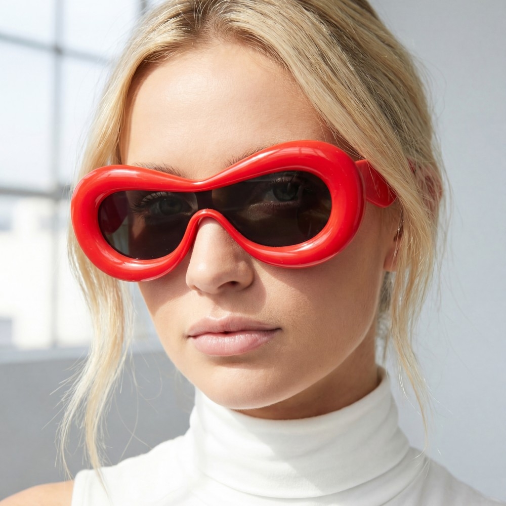 Trendy Thick Frame Acetate Sunglasses Set