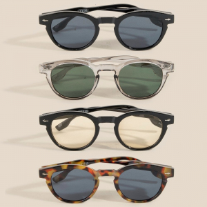 Round Lens Resin Frame Sunglasses Set