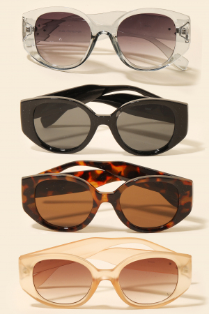 Round Square Acetate Frame Sunglasses