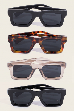 Bulky Tortoise Square Sunglasses Set