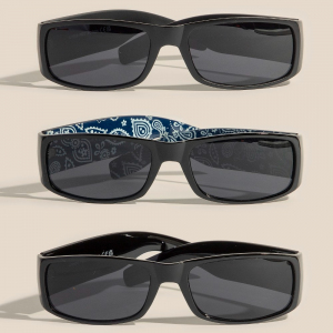 Paisley Wide Arm Rectangle Frame Sunglasses Set
