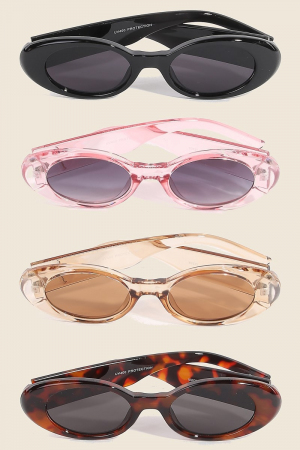 Tortoise Oval Frame Sunglasses Set