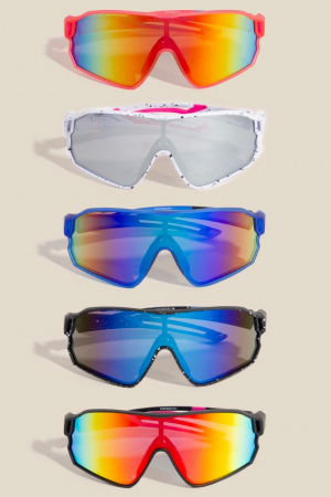 Splatter Frame Polarized Shield Lens Sunglasses Set