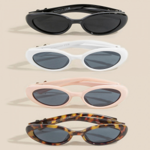 Acetate Frame Oval Sunglasses Set