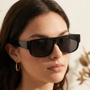 Classic Flat Top Wide Rectangle Frame Sunglasses