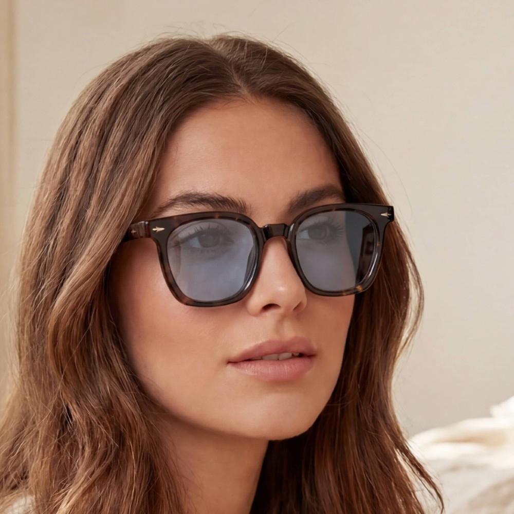 Round Acetate Frame Sunglasses Set