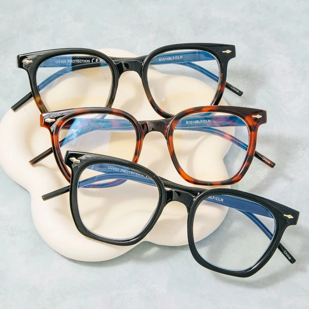 Blue Light Filter Lens Round Sunglasses Set