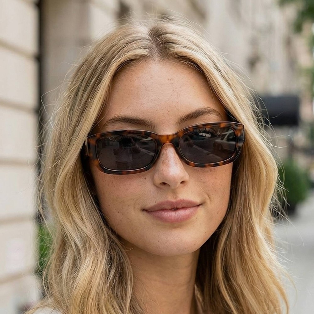 Slim Rectangular Wrap Sunglasses Set