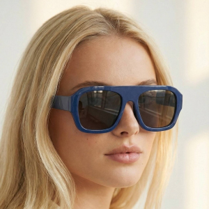 Flat Top Chunky Aviator Frame Sunglasses