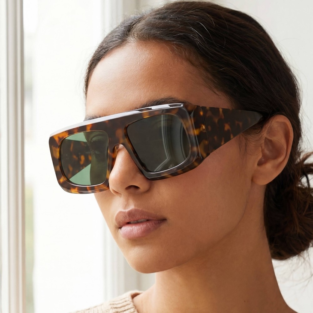 Oversized Square Shield Sunglasses Set