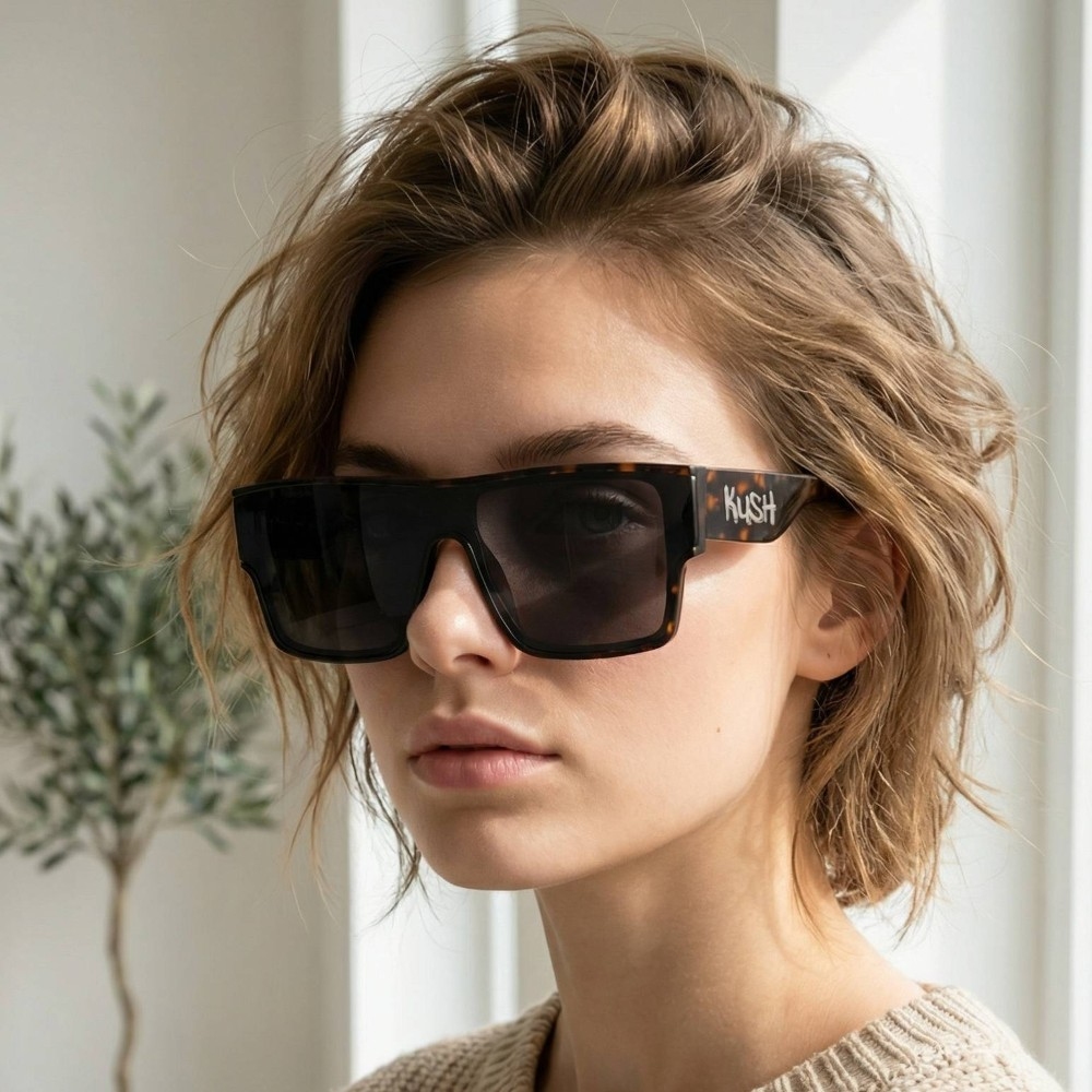 Black Square Shield Sunglasses Set