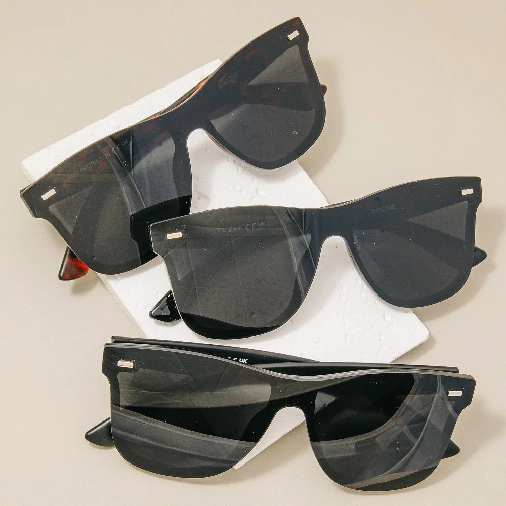Assorted Acetate Frame Shield Sunglasses Set