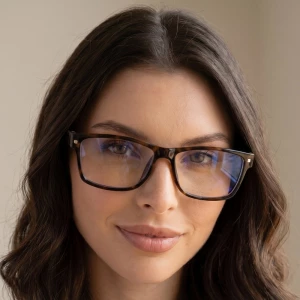 Rectangle Frame Clear Lens Blue Light Sunglasses