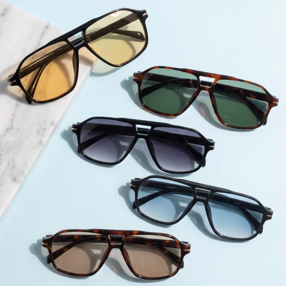 Double Bridge Navigator Aviator Sunglasses