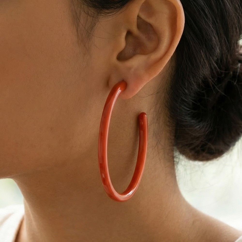 Resin Large Hoop Earrings