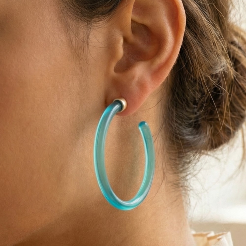 Oversized Gold Post C-Hoop Earrings