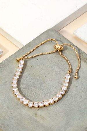 Pave Rhinestone Adjustable Bracelet