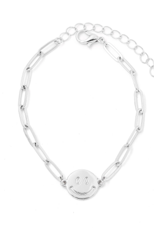 Smiley Face Coin Pendant Bracelet