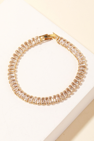 Cubic Zirconia Baguette Chain Bracelet
