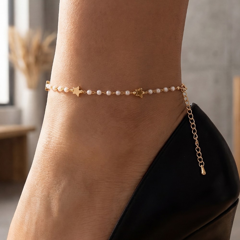 Butterflies And Pearls Chain Anklet