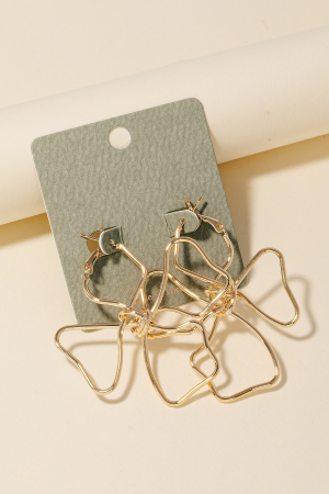 Metallic Wire Flower Drop Earrings